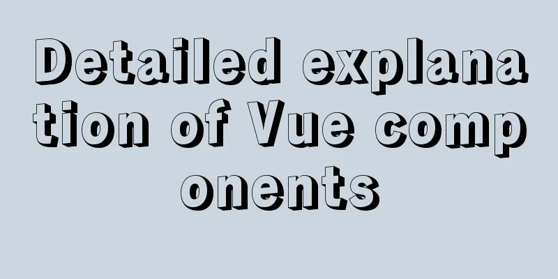 Detailed explanation of Vue components