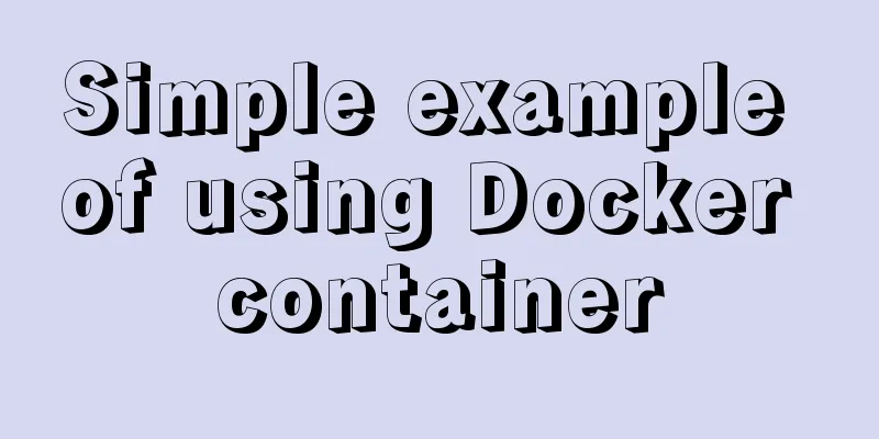 Simple example of using Docker container