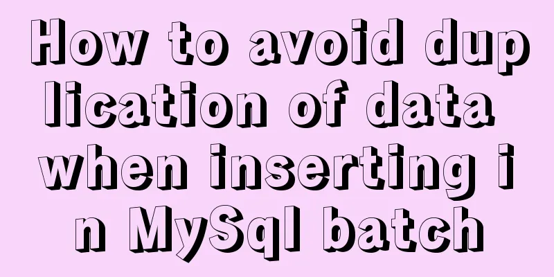 How to avoid duplication of data when inserting in MySql batch