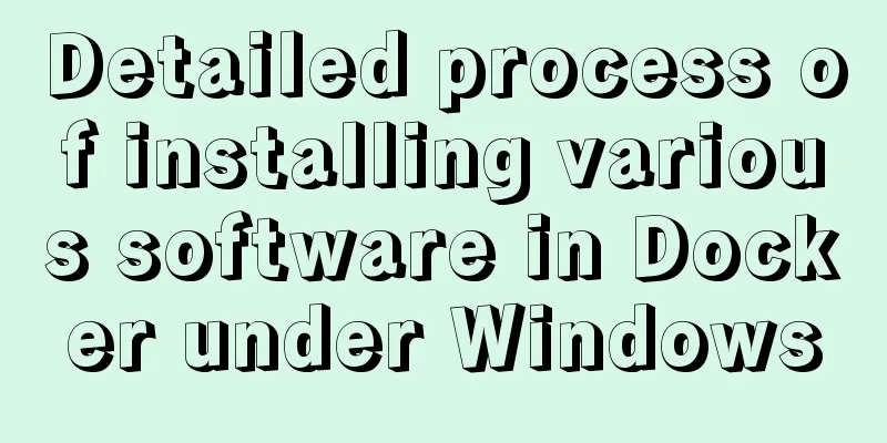 Detailed process of installing various software in Docker under Windows