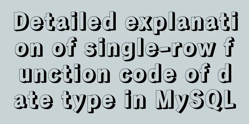 Detailed explanation of single-row function code of date type in MySQL