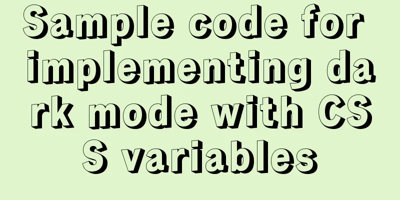 Sample code for implementing dark mode with CSS variables