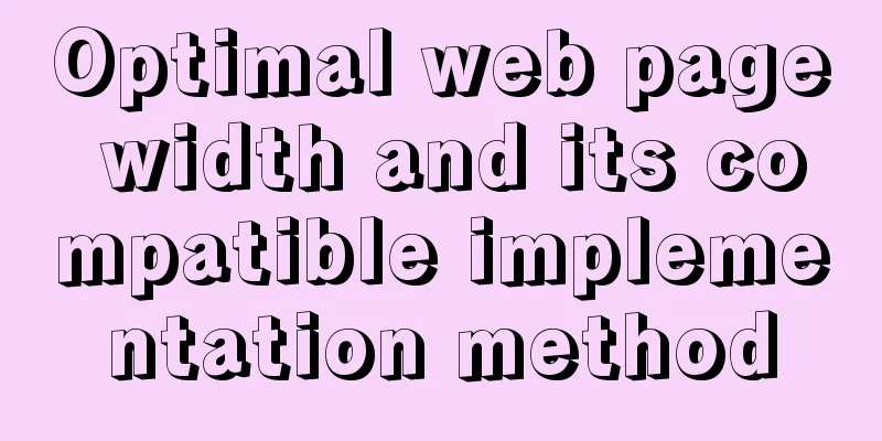 Optimal web page width and its compatible implementation method