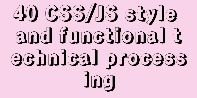 40 CSS/JS style and functional technical processing