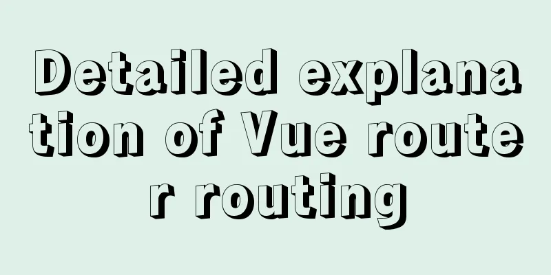Detailed explanation of Vue router routing