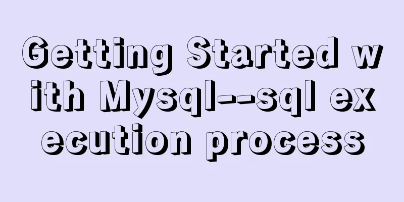 Getting Started with Mysql--sql execution process