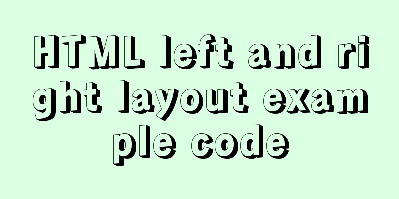 HTML left and right layout example code
