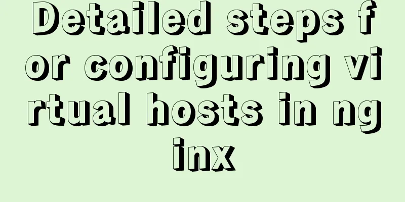 Detailed steps for configuring virtual hosts in nginx