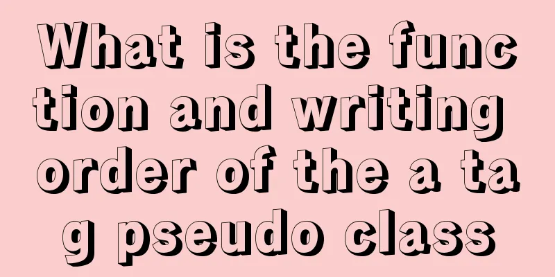 What is the function and writing order of the a tag pseudo class