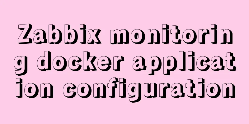 Zabbix monitoring docker application configuration