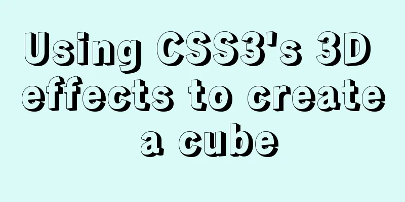 Using CSS3's 3D effects to create a cube