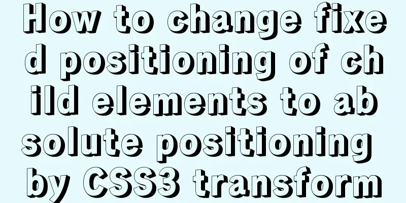 How to change fixed positioning of child elements to absolute positioning by CSS3 transform