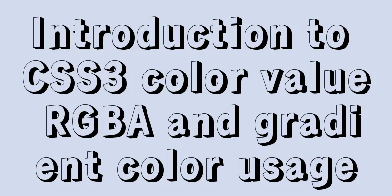 Introduction to CSS3 color value RGBA and gradient color usage