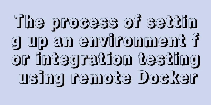 The process of setting up an environment for integration testing using remote Docker