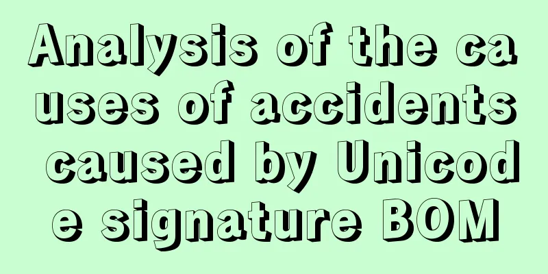 Analysis of the causes of accidents caused by Unicode signature BOM