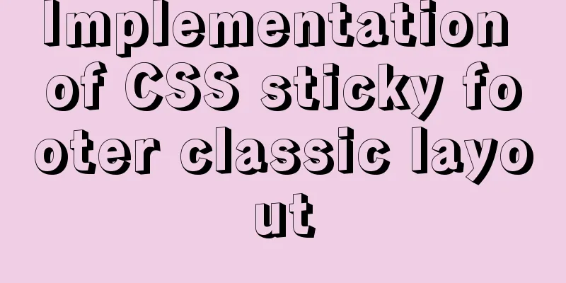Implementation of CSS sticky footer classic layout