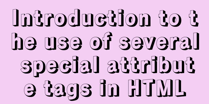 Introduction to the use of several special attribute tags in HTML