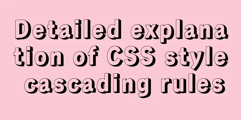 Detailed explanation of CSS style cascading rules