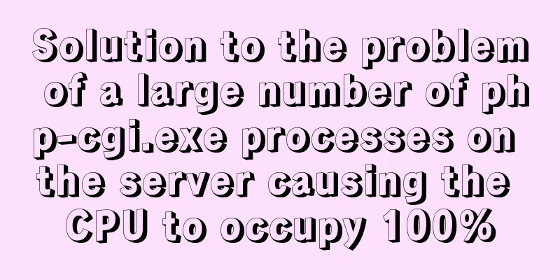 Solution to the problem of a large number of php-cgi.exe processes on the server causing the CPU to occupy 100%