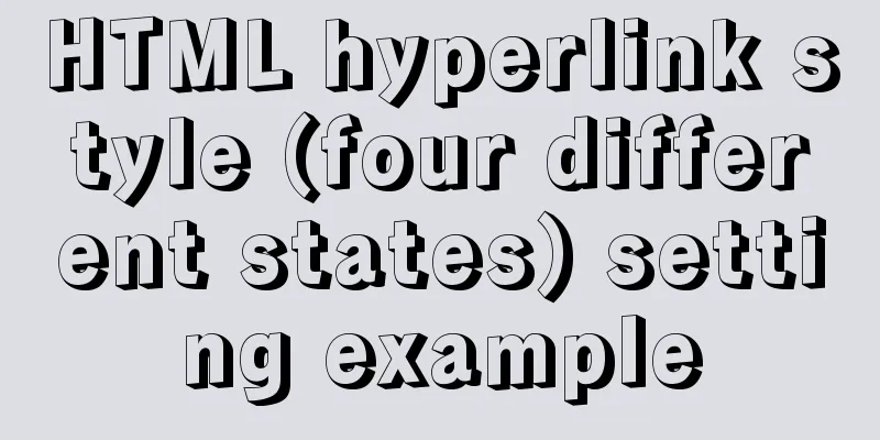 HTML hyperlink style (four different states) setting example