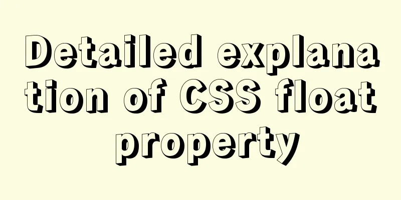 Detailed explanation of CSS float property