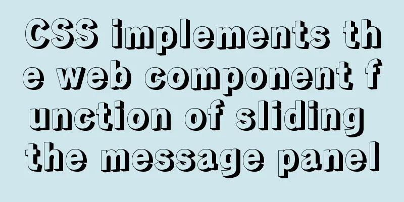 CSS implements the web component function of sliding the message panel