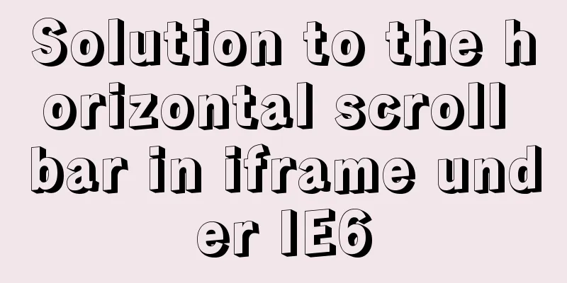 Solution to the horizontal scroll bar in iframe under IE6