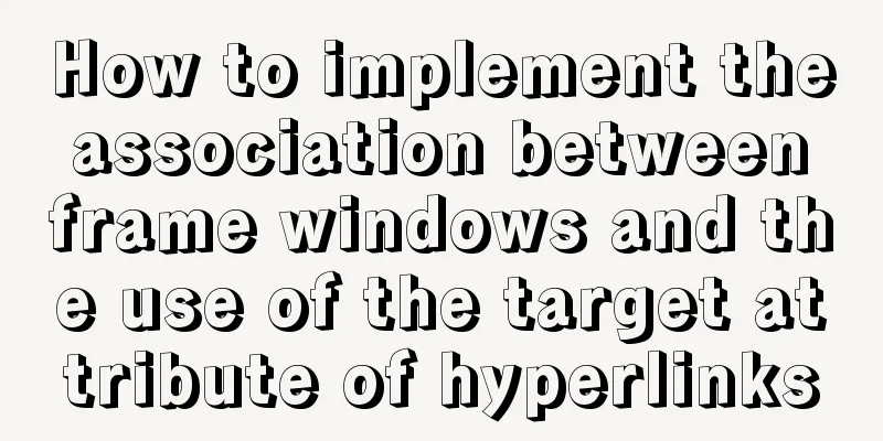 How to implement the association between frame windows and the use of the target attribute of hyperlinks