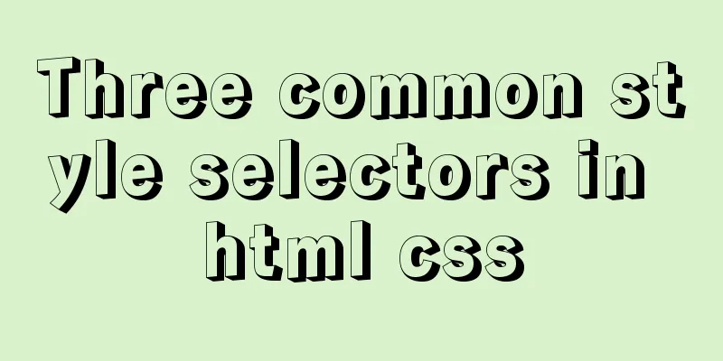Three common style selectors in html css