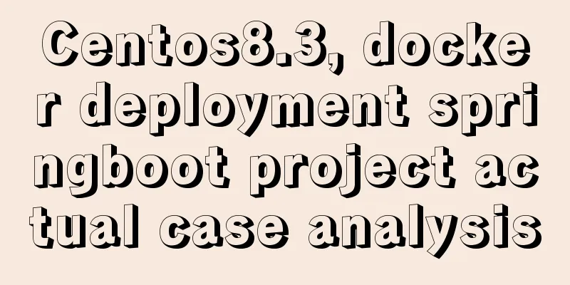 Centos8.3, docker deployment springboot project actual case analysis