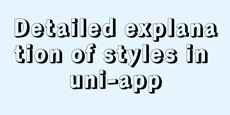 Detailed explanation of styles in uni-app