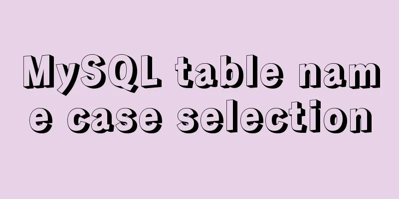 MySQL table name case selection