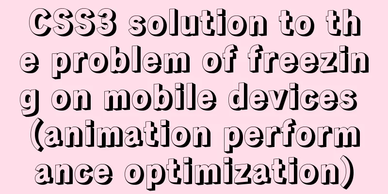 CSS3 solution to the problem of freezing on mobile devices (animation performance optimization)