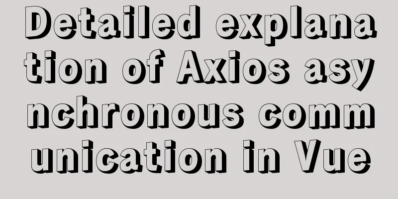 Detailed explanation of Axios asynchronous communication in Vue