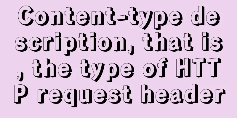 Content-type description, that is, the type of HTTP request header