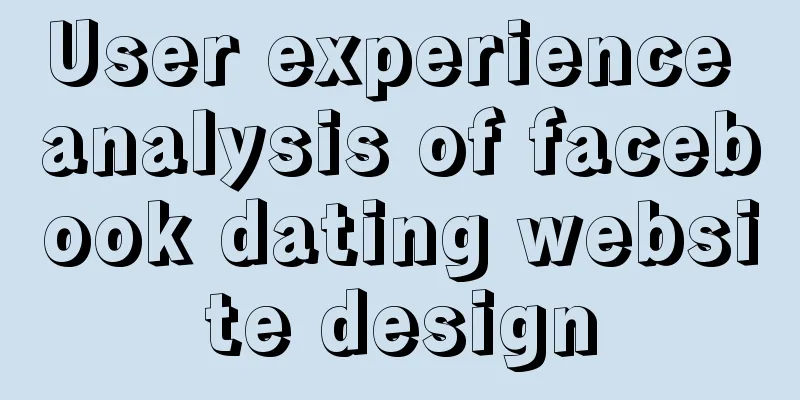 User experience analysis of facebook dating website design