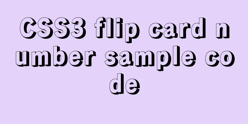 CSS3 flip card number sample code