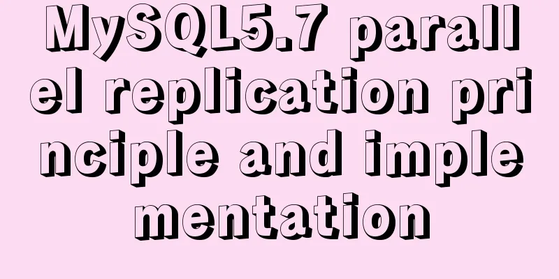 MySQL5.7 parallel replication principle and implementation