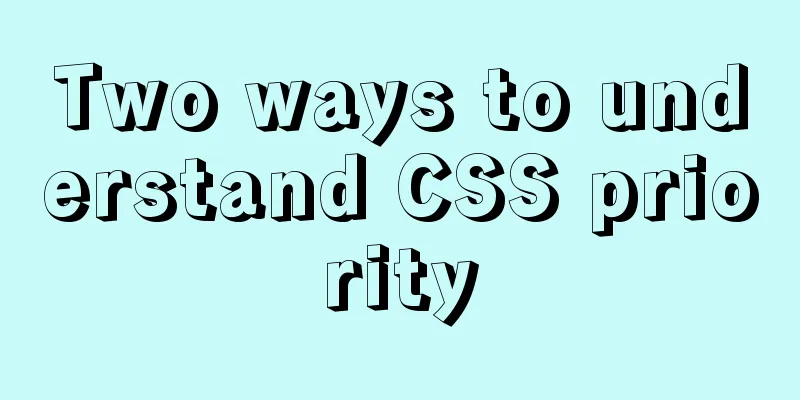 Two ways to understand CSS priority