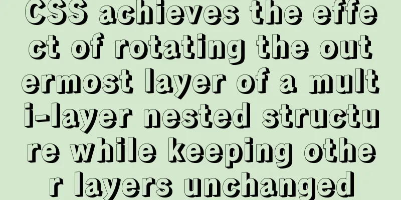 CSS achieves the effect of rotating the outermost layer of a multi-layer nested structure while keeping other layers unchanged