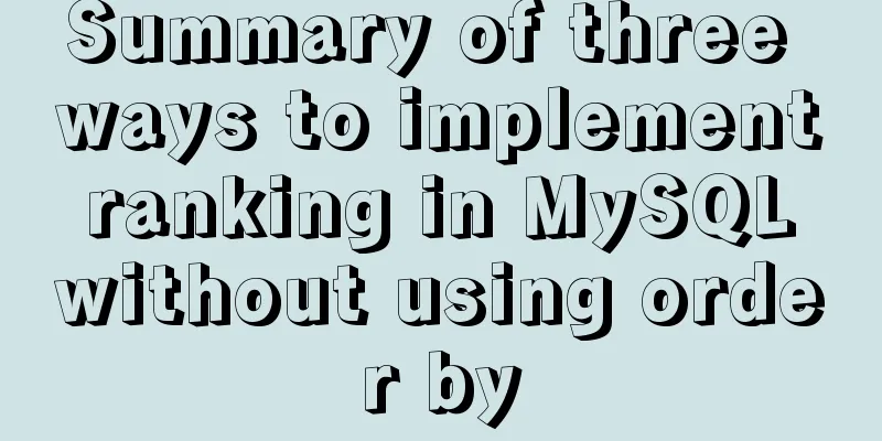 Summary of three ways to implement ranking in MySQL without using order by
