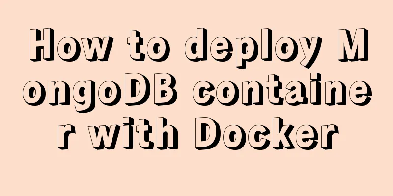 How to deploy MongoDB container with Docker