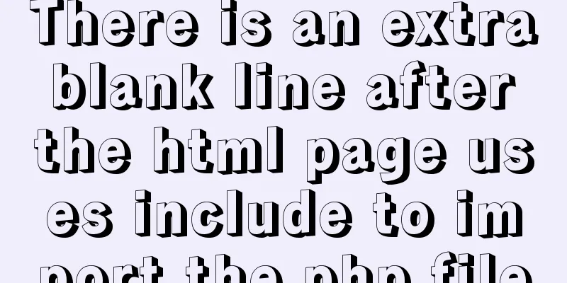 There is an extra blank line after the html page uses include to import the php file
