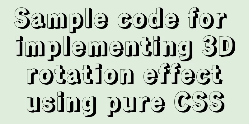 Sample code for implementing 3D rotation effect using pure CSS
