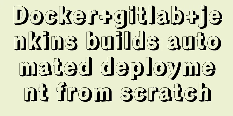 Docker+gitlab+jenkins builds automated deployment from scratch