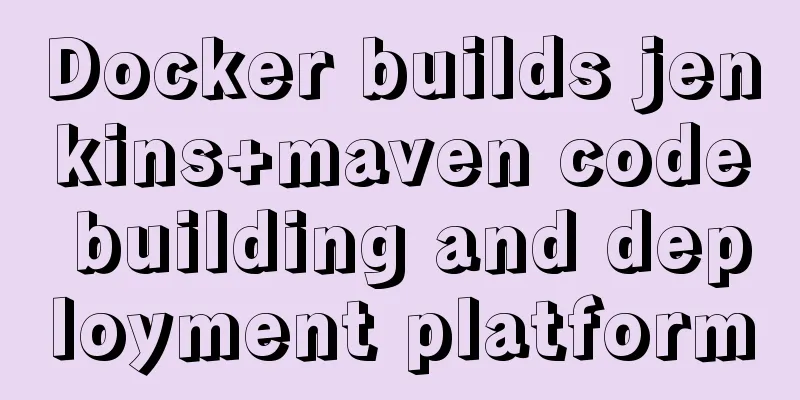 Docker builds jenkins+maven code building and deployment platform