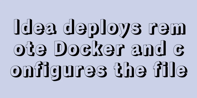 Idea deploys remote Docker and configures the file
