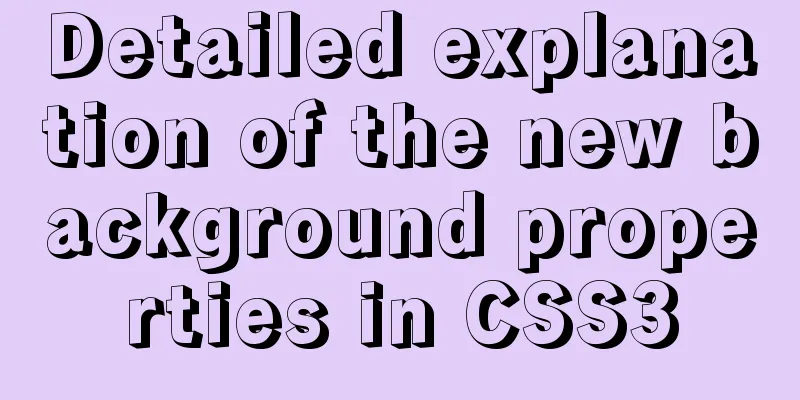 Detailed explanation of the new background properties in CSS3
