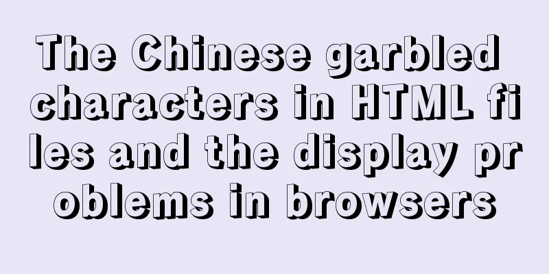 The Chinese garbled characters in HTML files and the display problems in browsers