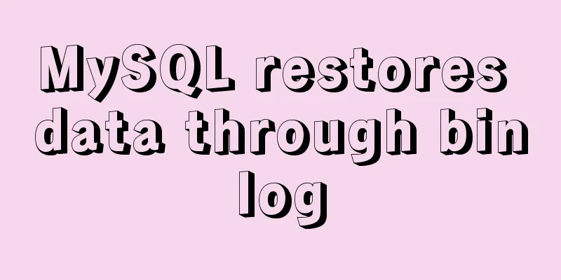 MySQL restores data through binlog